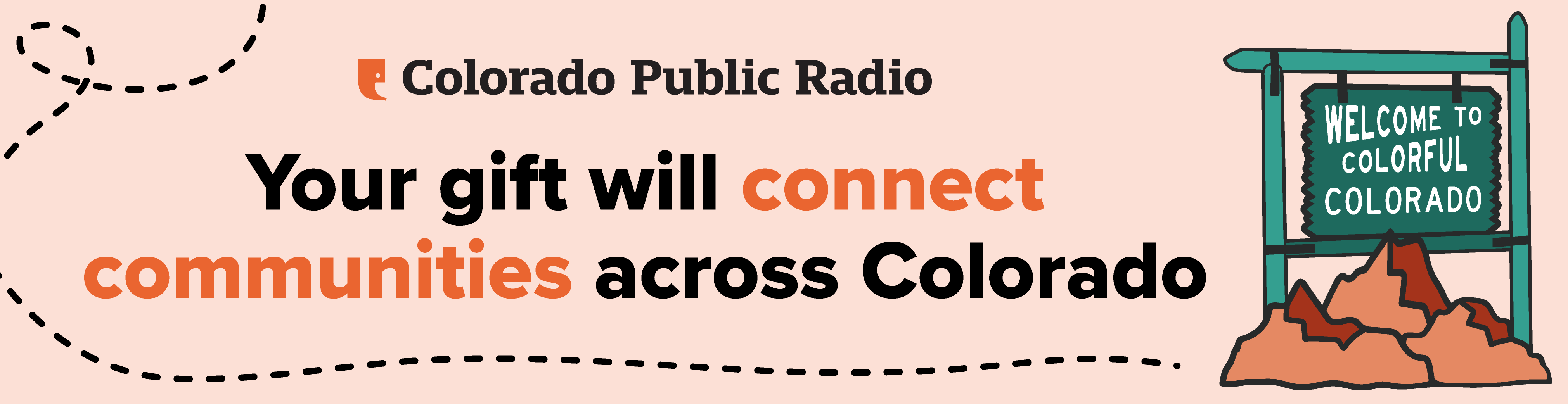 Colorado Public Radio logo. Your gift will connect communities across Colorado.